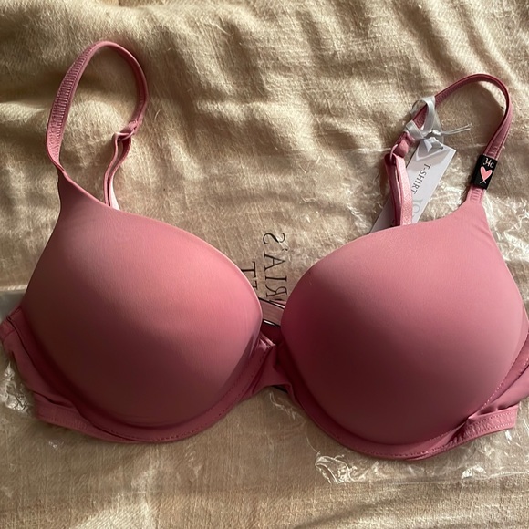 Victoria’s Secret NWT T-Shirt Bra 34C & Sheer Pink Boyshort Panties M - Picture 2 of 7